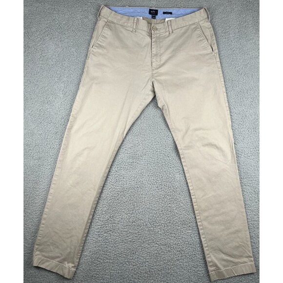 J. Crew Pants Men Driggs Flex Chino 34x34 (fits 32x32) Flat Front Stretch Beige - Picture 1 of 9